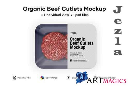 Organic Beef Cutlets Mockup 5242220