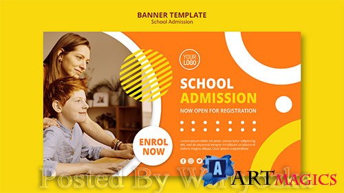 School admission concept banner template