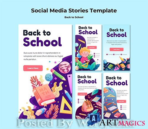 Back to school social media stories template