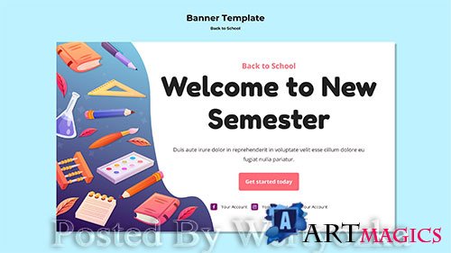 Back to school banner template