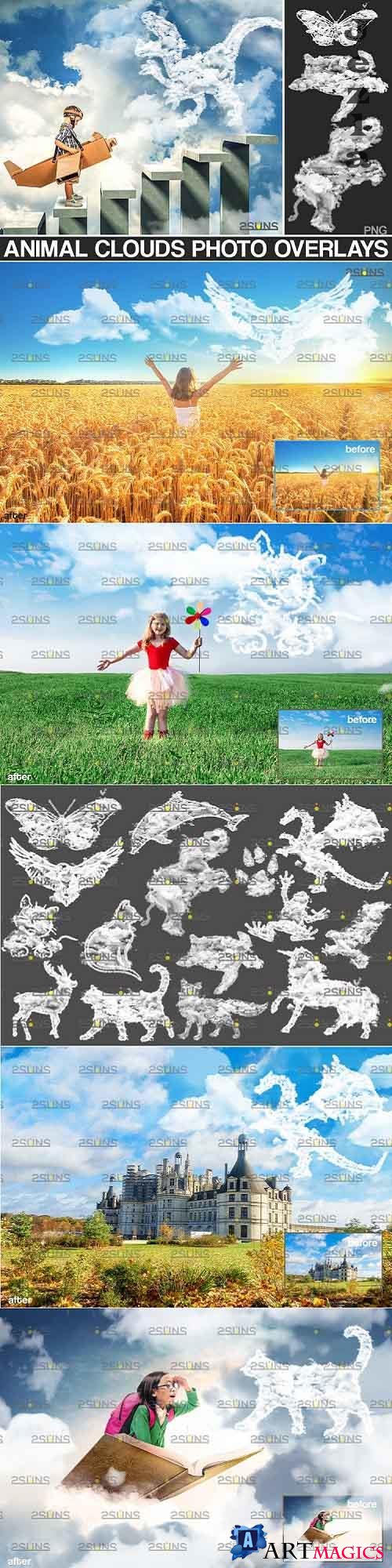 20 Animal Clouds Sky Overlays & Photoshop overlay - 801231