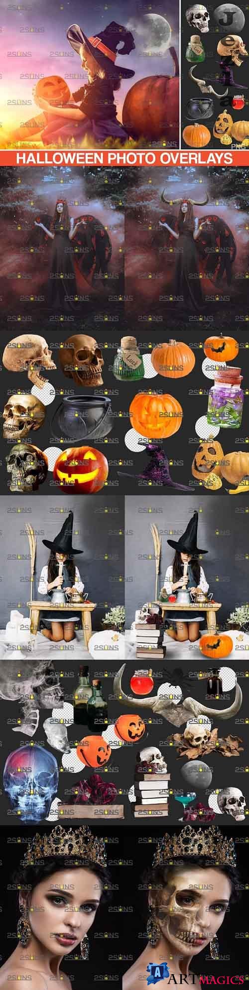 Halloween clipart & Photoshop overlay Halloween overlay - 801237
