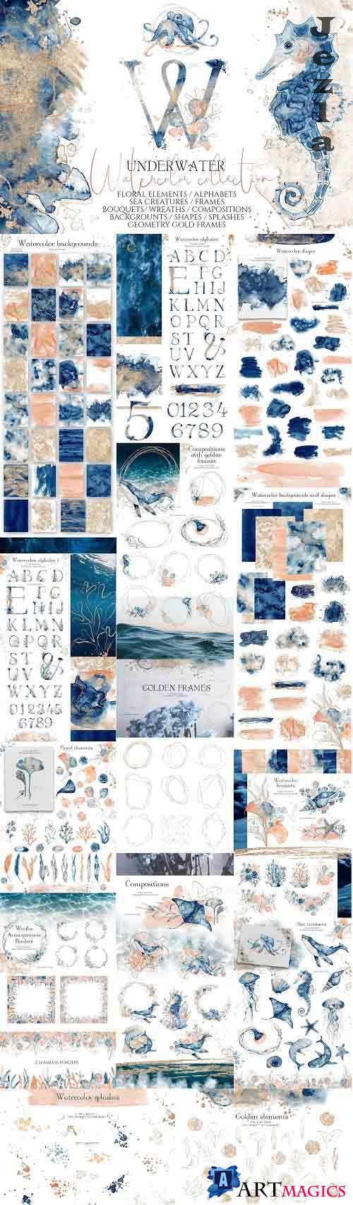 Underwater Watercolor Collection - 4876003