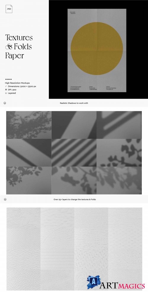 Paper Folds & Textures branding mockup