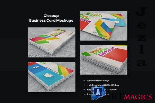 Close-up Business Card Mock-ups