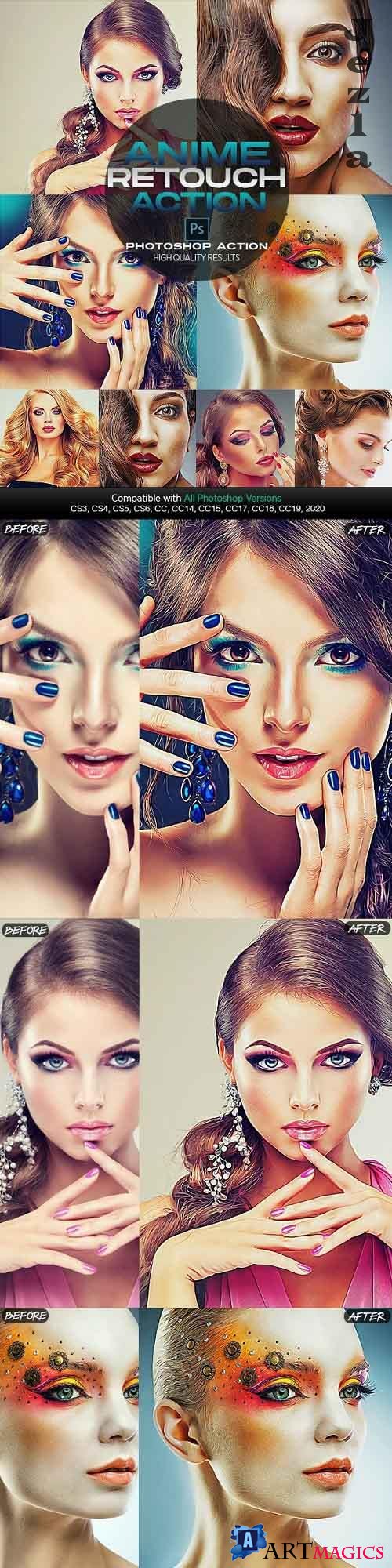 Anime Photo Retouch Photoshop Action 26656091