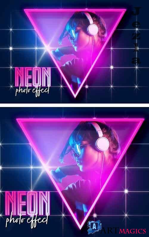 Colorful Neon Photo Effect 371481458