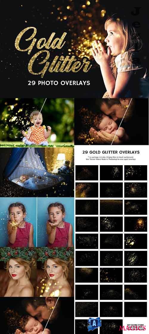 29 Gold Glitter Photo Overlays 27028182
