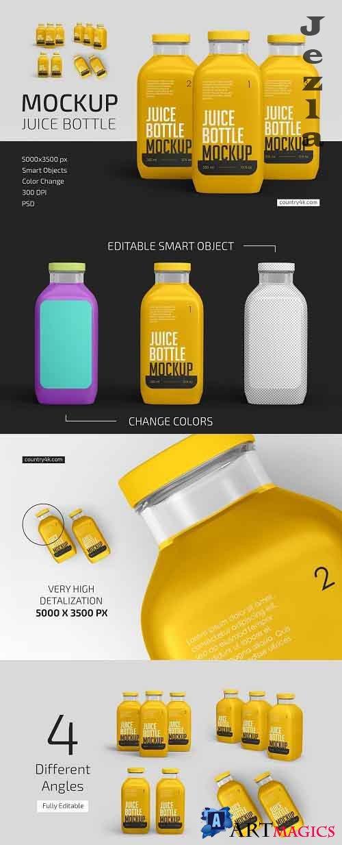 Juice Bottle Mockup Set 5264438