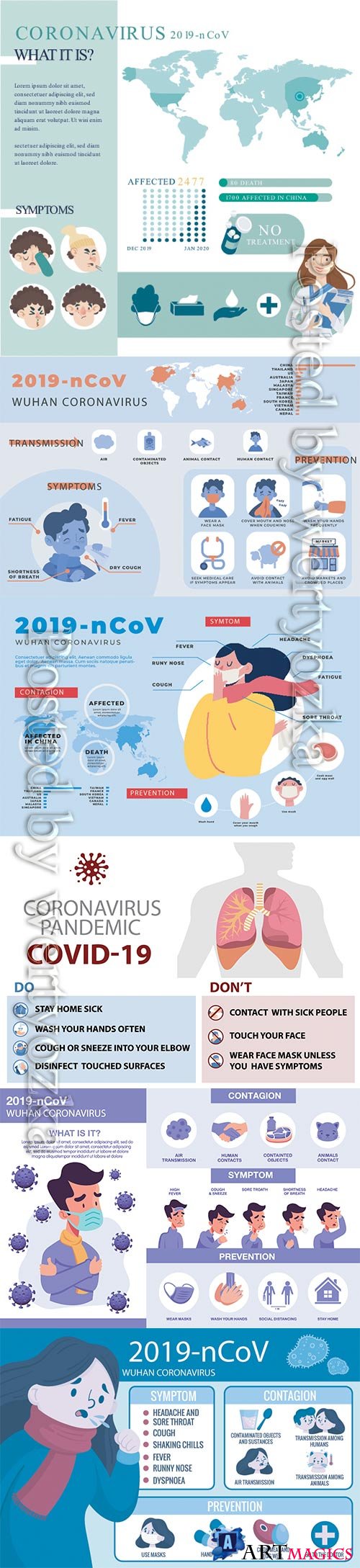 COVID 19, Coranavirus vector illustration sets # 8