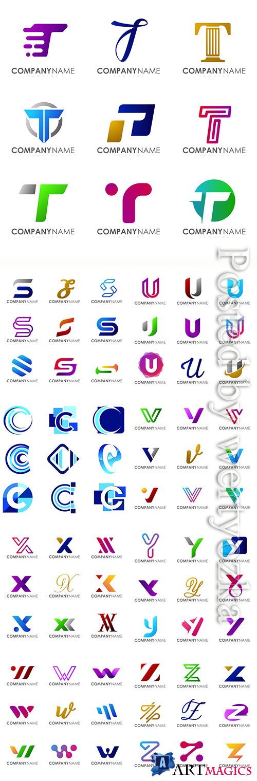 Vector modern logo design alphabet