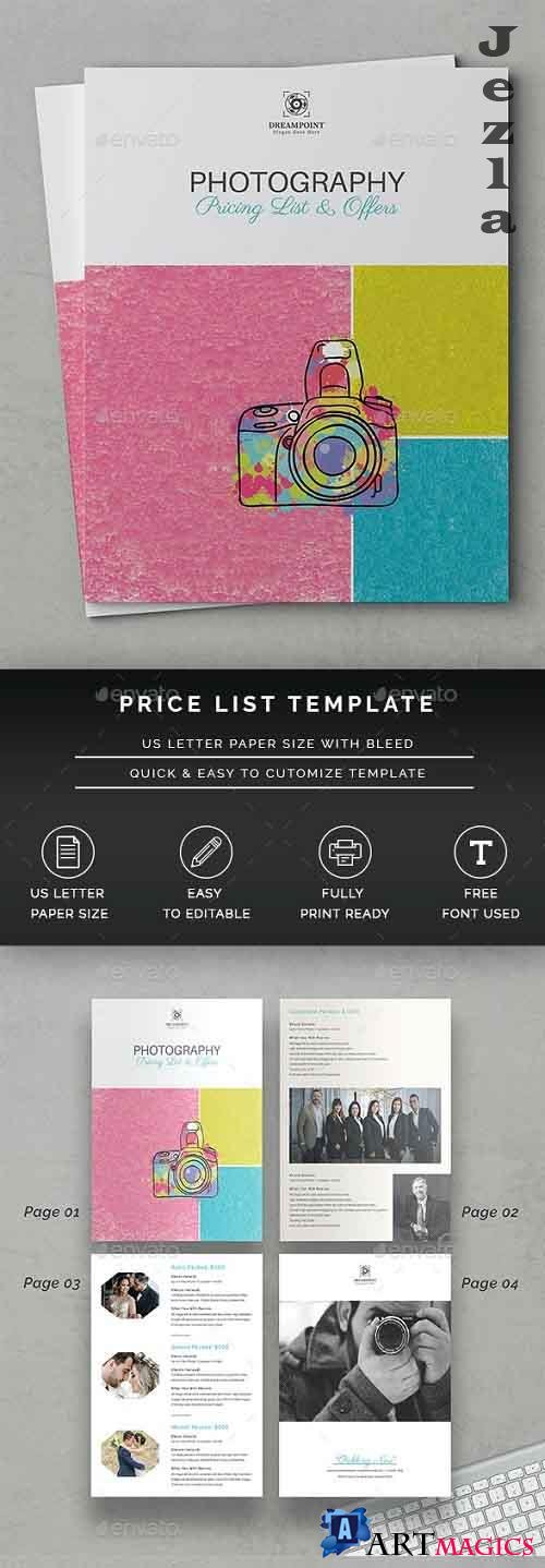 Photography Price List Template 26680958