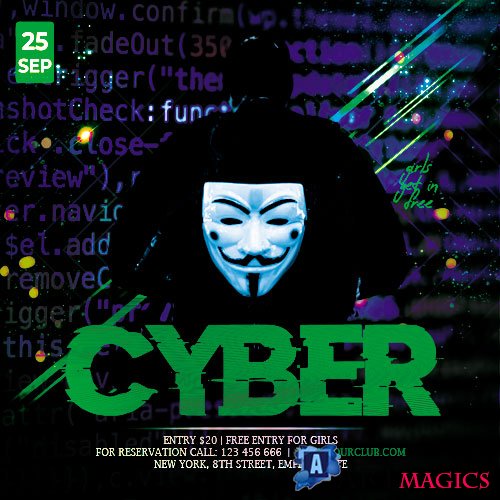 Cyber Night - Premium flyer psd template