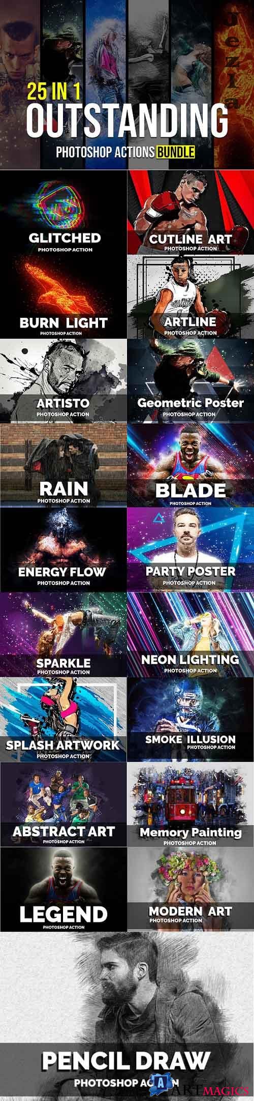 25 In 1 Outstanding Photoshop Actions Bundle - 5299135