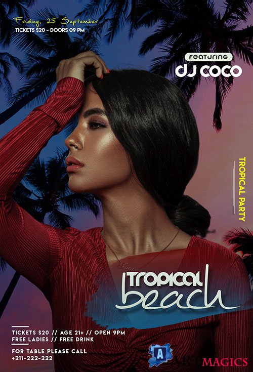 Tropical beach - Premium flyer psd template