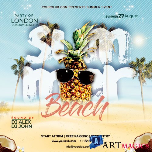 Summer Beach Party - Premium flyer psd template
