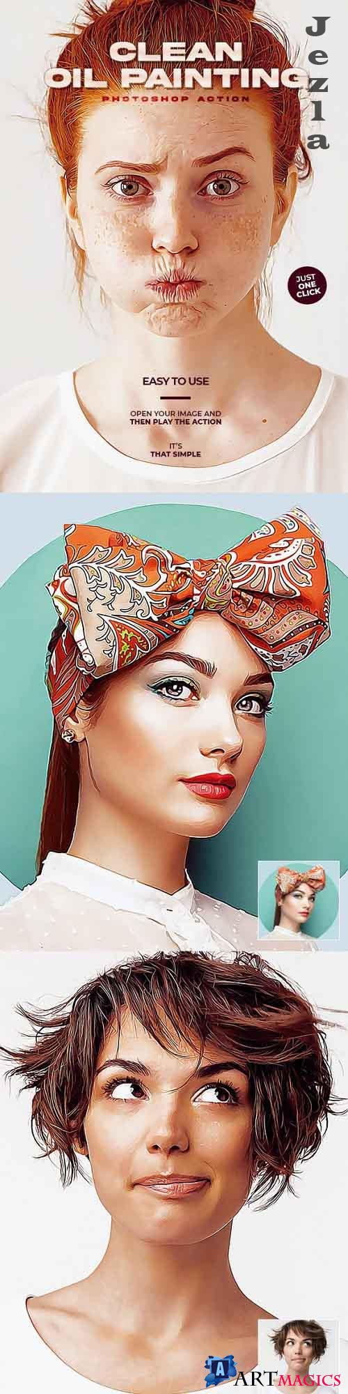 Clean Oil Painting Photoshop Action 26983539