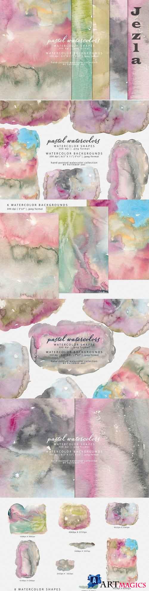 Watercolor Shapes & Backgrounds - 5323308