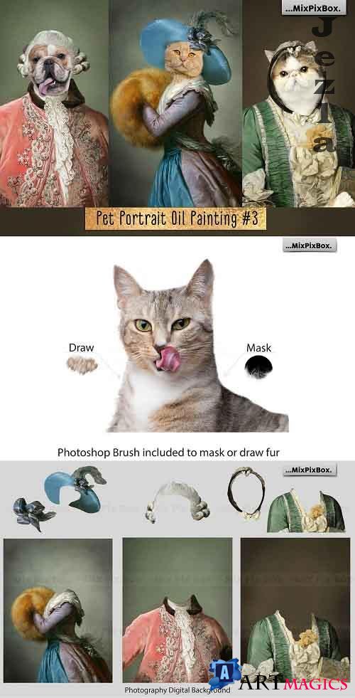 Pet Portrait Oil Background v.3 - 5261497