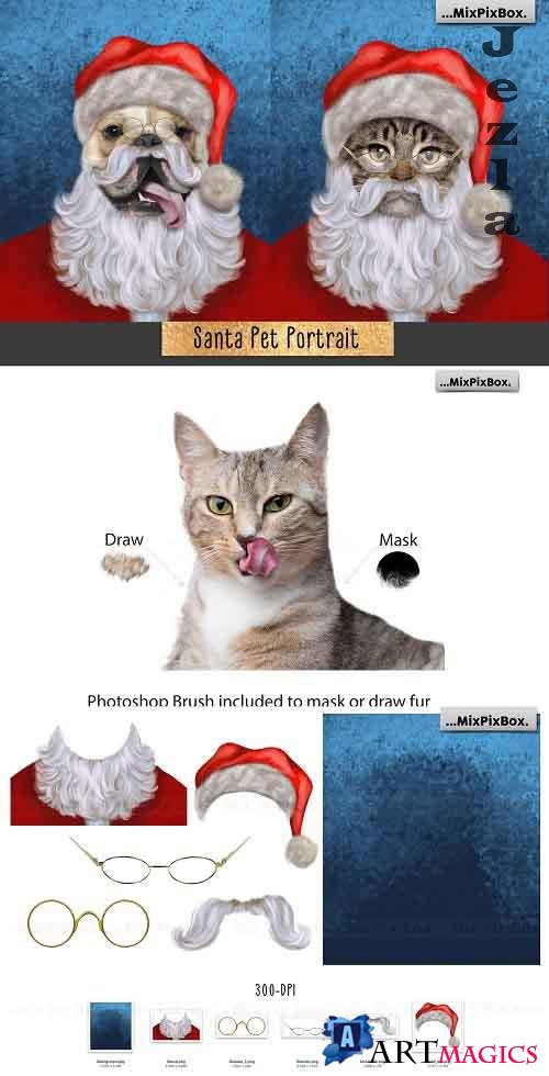 Santa Pet Portrait Backgrounds - 5326383