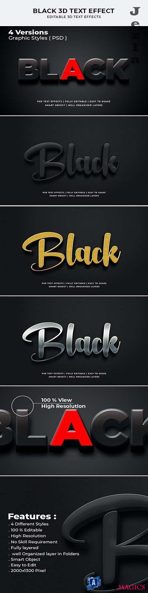 Black 3d Text Effect 27670438