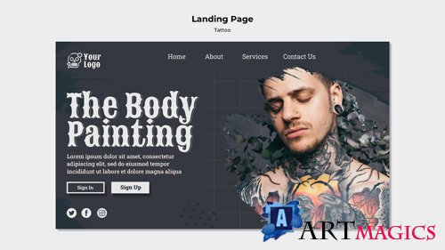 Landing page tattoo artist template
