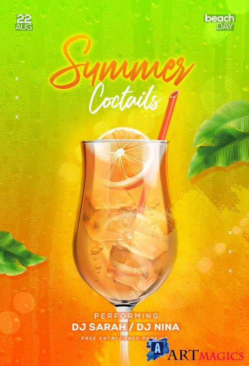 Summer Coctails - Premium flyer psd template