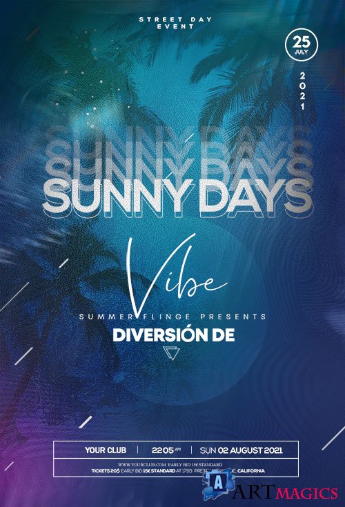 Sunny Days Event - Premium flyer psd template
