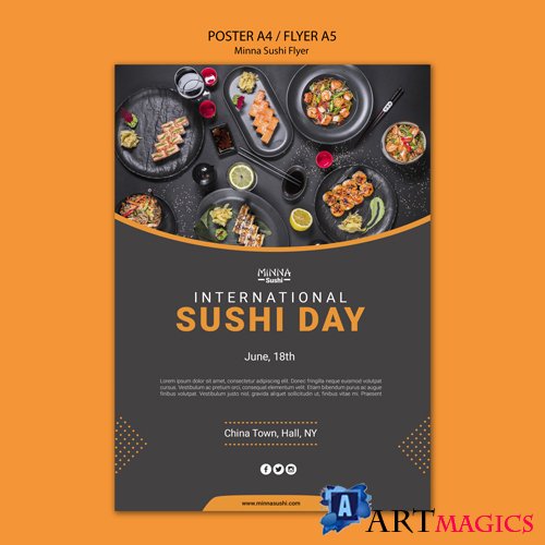 Make-up ollection of sushi templates for restaurant vol 5