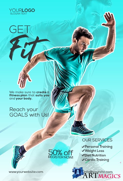 Gym and Fitness  - Premium flyer psd template