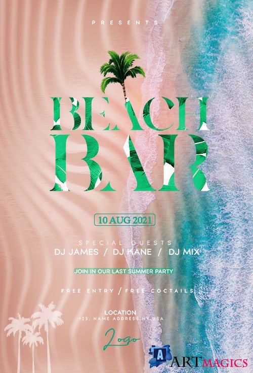 Beach Bar  - Premium flyer psd template