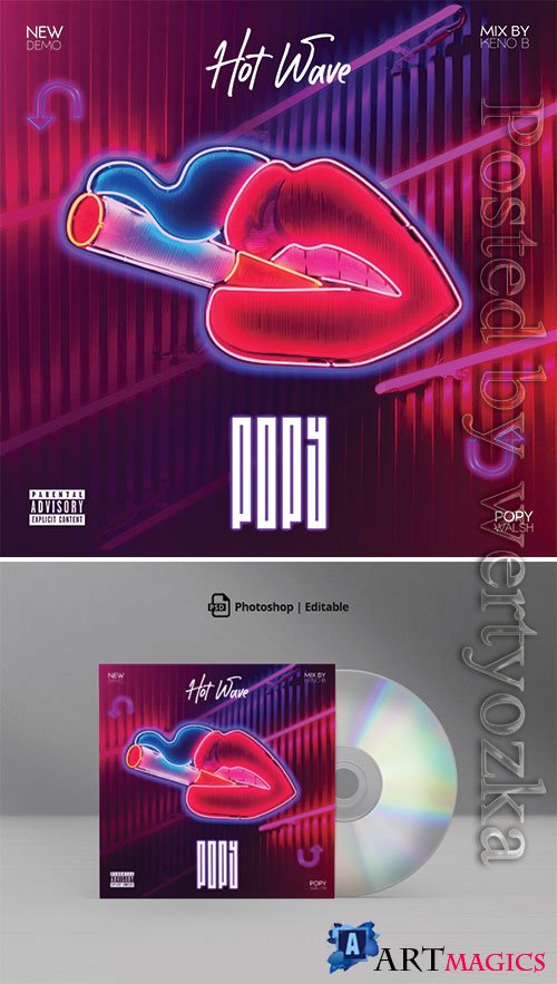 Neon Hot Wave Mixtape CD Cover Artwork