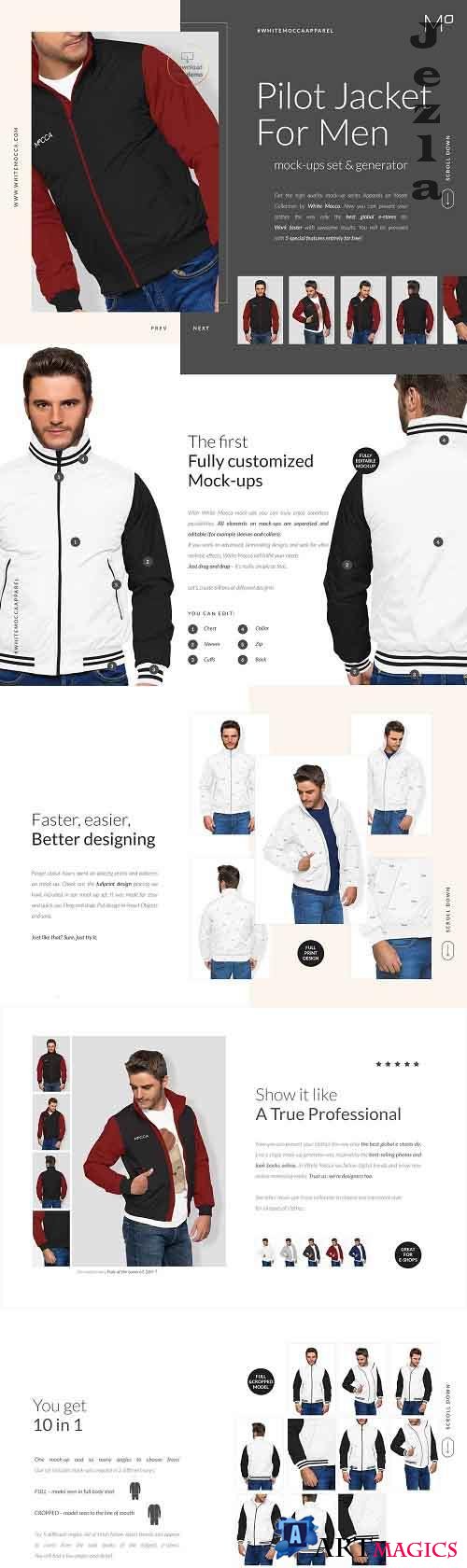 Pilot Jacket Mockups Set Free Demo - 3810287