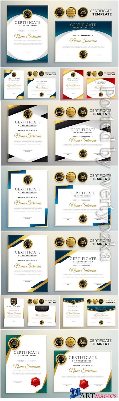 Creative certificate of appreciation template modern design