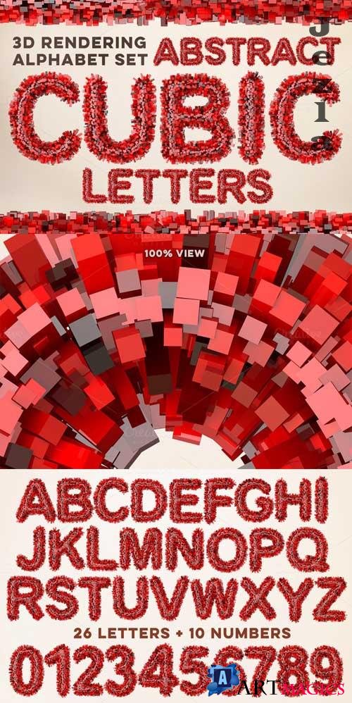 3D Cubic Red Letters Pack - 639332