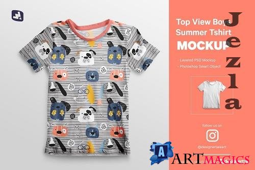 Top view Boys Summer Tshirt Mockup 4737638
