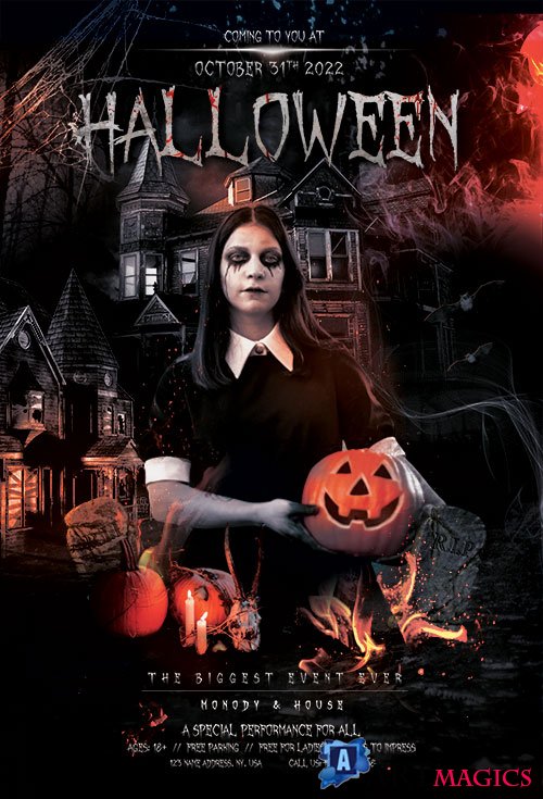 Vampire Weekend Halloween Party - Premium flyer psd template