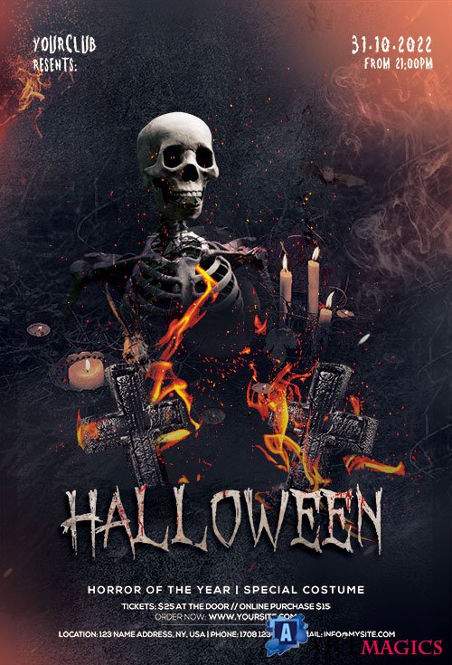 Halloween Fright Night Party - Premium flyer psd template