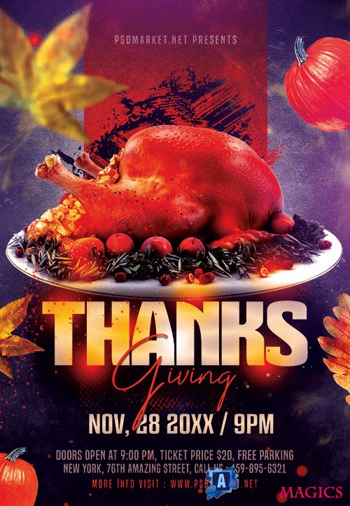 Thanks giving - Premium flyer psd template