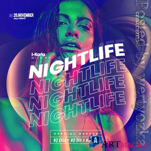 City Nights Event Flyer PSD Template