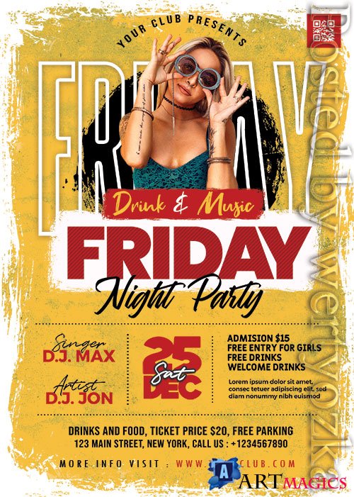 Ladies Friday Party PSD Flyer Template