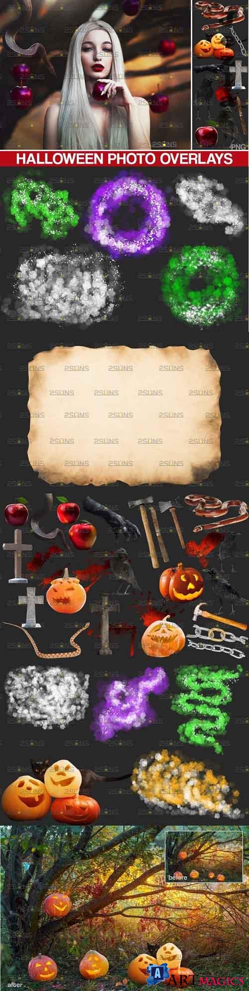 Halloween clipart & Halloween overlays, Photoshop overlay - 909524
