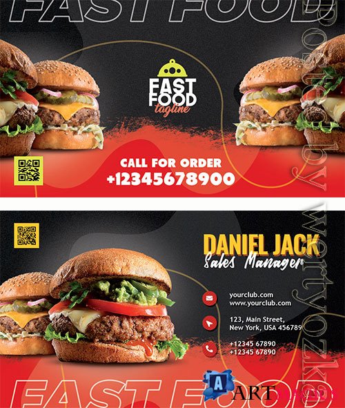 Restaurant Fast Food Business Card PSD