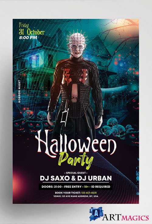 Halloween party vol4 psd flyer