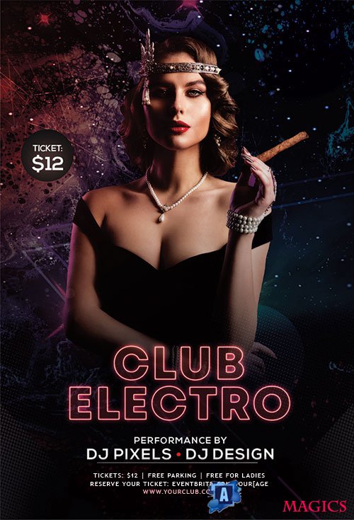 Club electro psd flyer