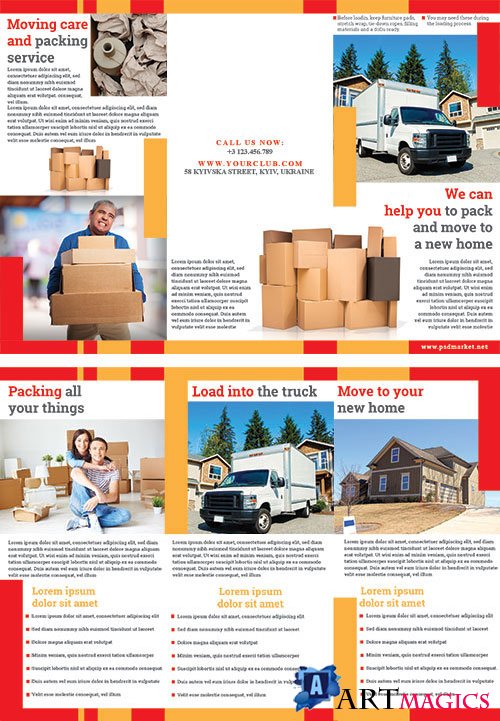Moving and packing psd flyer templates