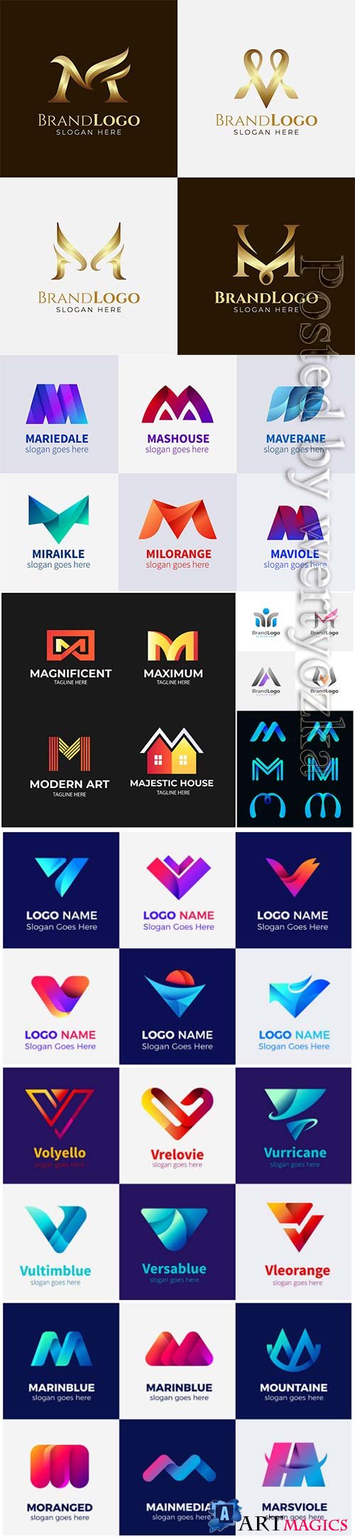 Logos in vector template