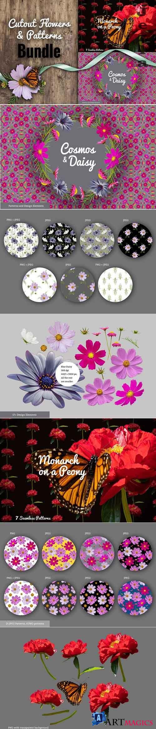 Floral Bundle - Cutout Flowers 5429704