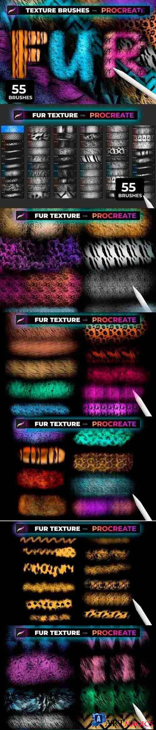 Fur Texture Brushes for Procreate 5472665