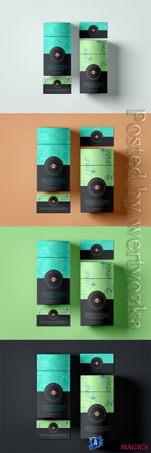 Business Cards With Paper Tube Box Mockup